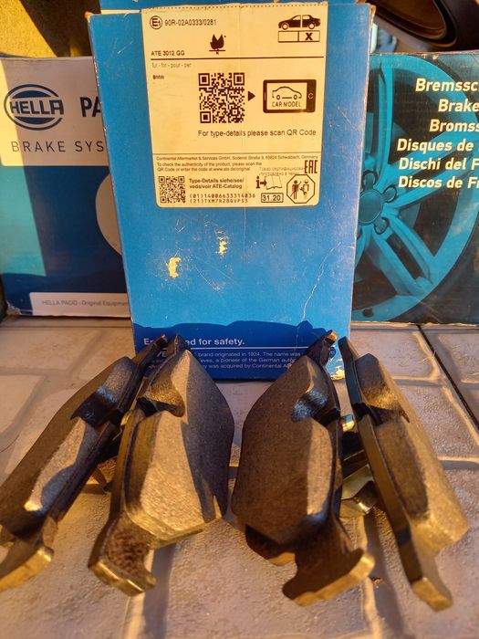 Discos Hella + Pastilhas Ate para trás BMW e91