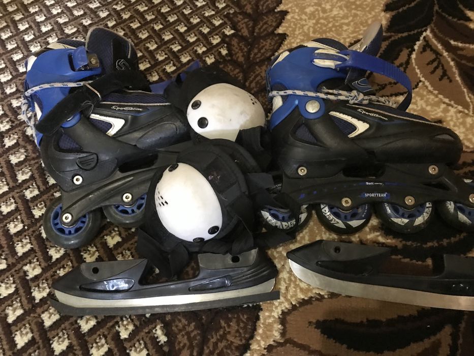 Ролики,  ковзани плюс захист на коліна і лікті