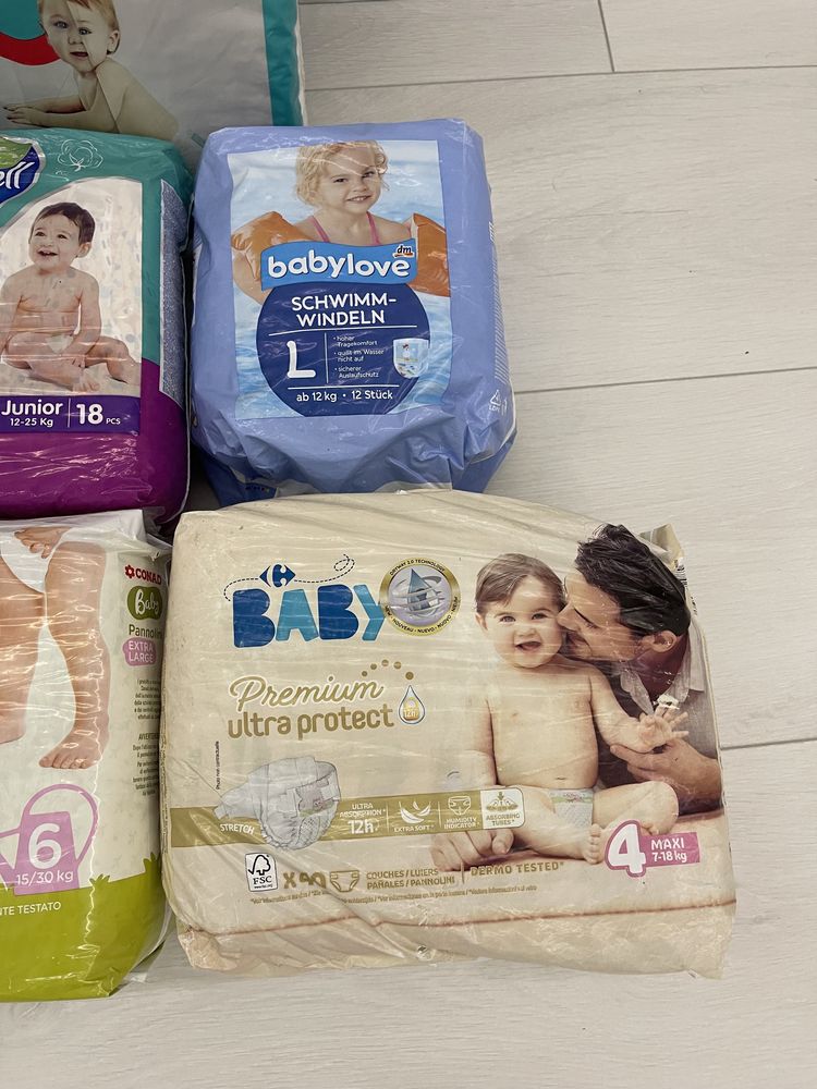 Продам памперсы 4 / 6 Huggies, Libero, Pampers, Pommette, Flovell