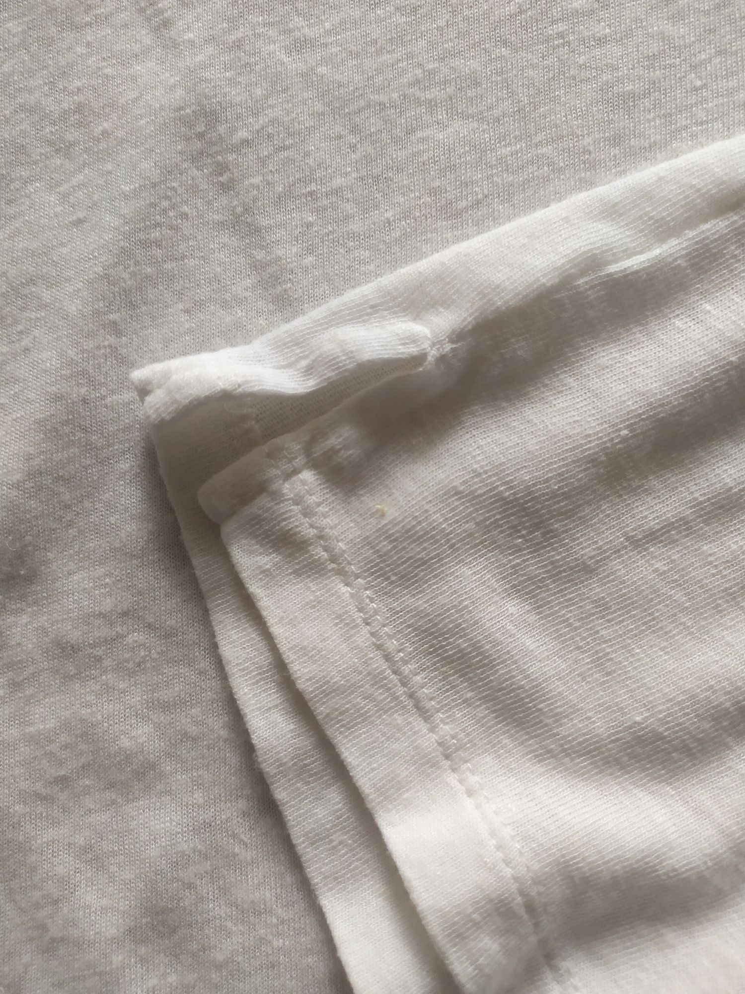 H&M kremowa przewiewna bluzka z rękawkami, t-shirt top.