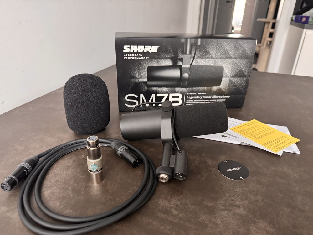Shure SM7B + przedwzmacniacz Fethead + kabel XLR