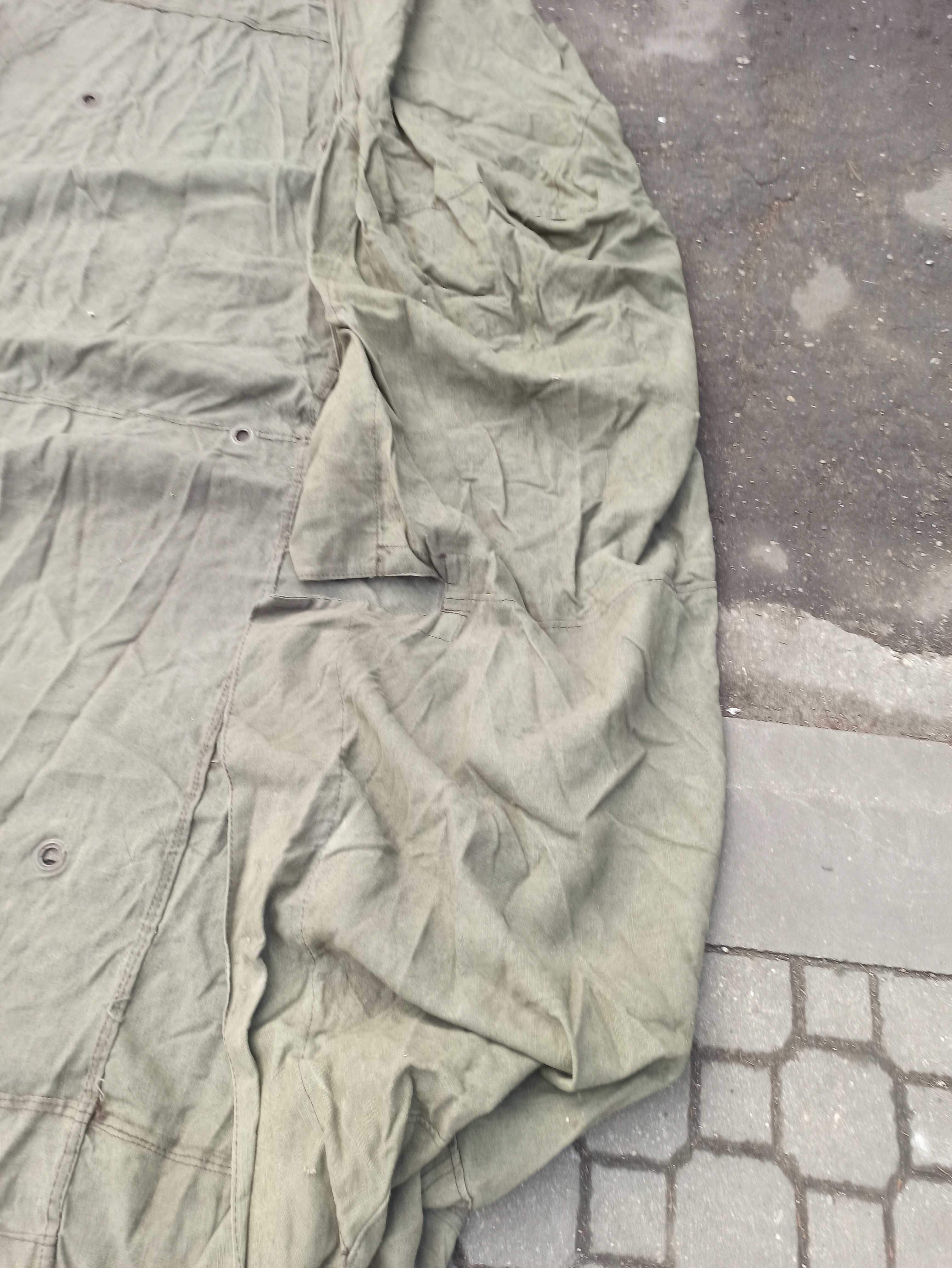 Plandeka Brezentowa z kapturem 6,2 x 5.57 m wojskowa