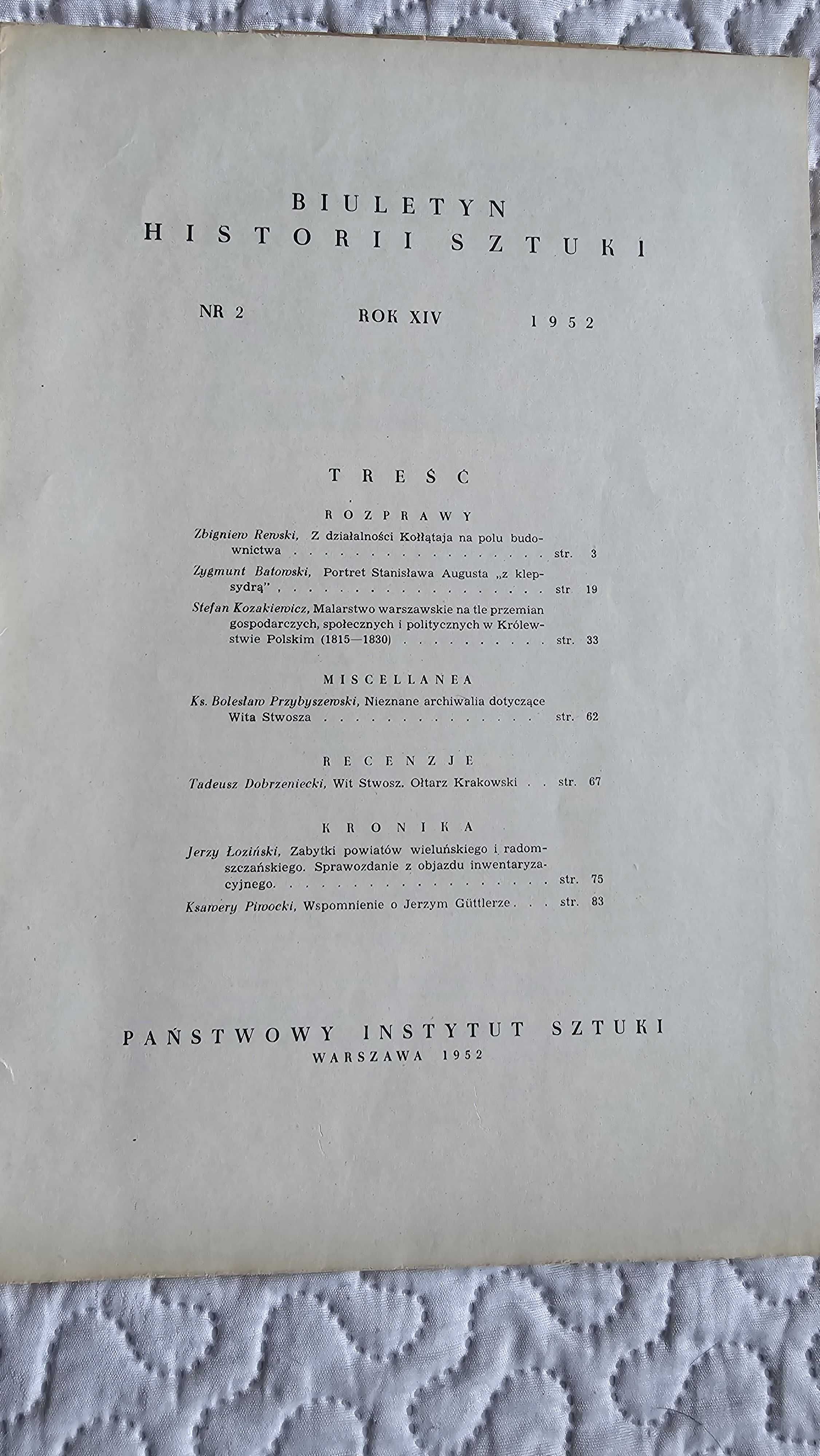 AZ Biuletyn Historii Sztuki 1952