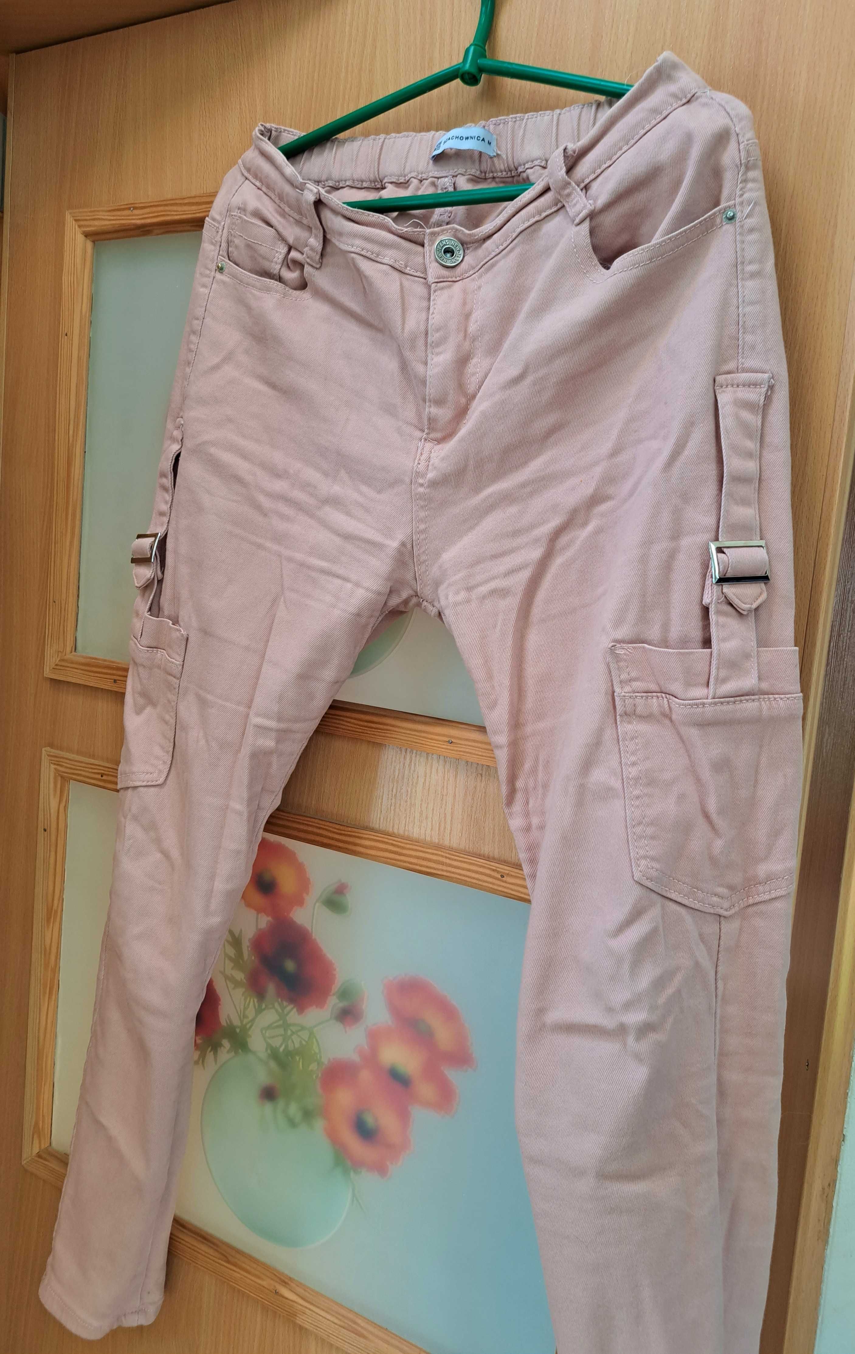 Spodnie damskie z cottonu,  jasny beż , rozmiar M