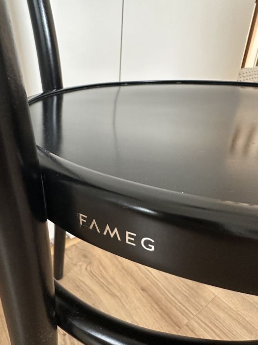 Krzesło gięte Fameg A-14, czarne drewniane