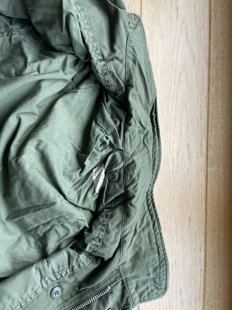 Kurtka M65 zielona kontrakt US Army aluminiowy zamek wczesna S Long