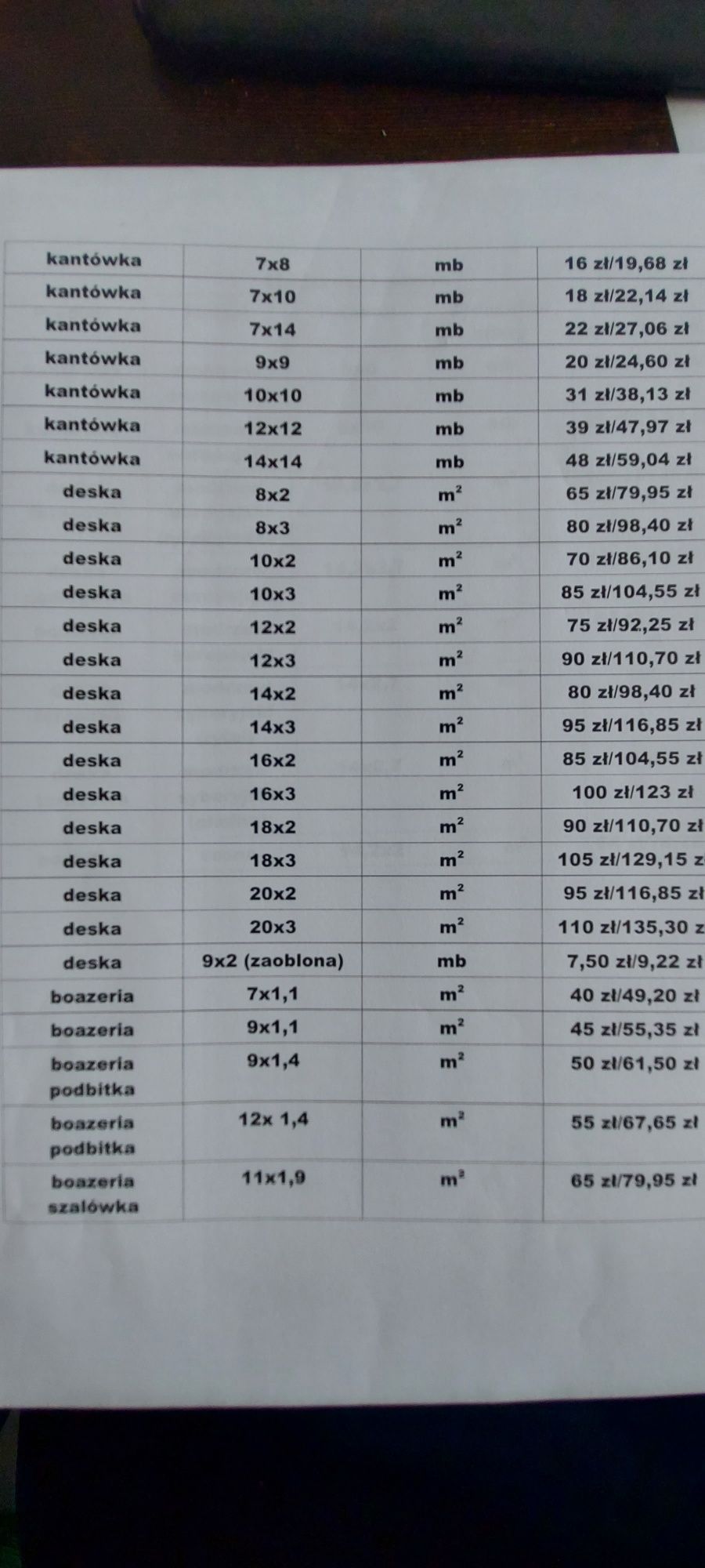 Deska tarasowa modrzew ryfel/gładka