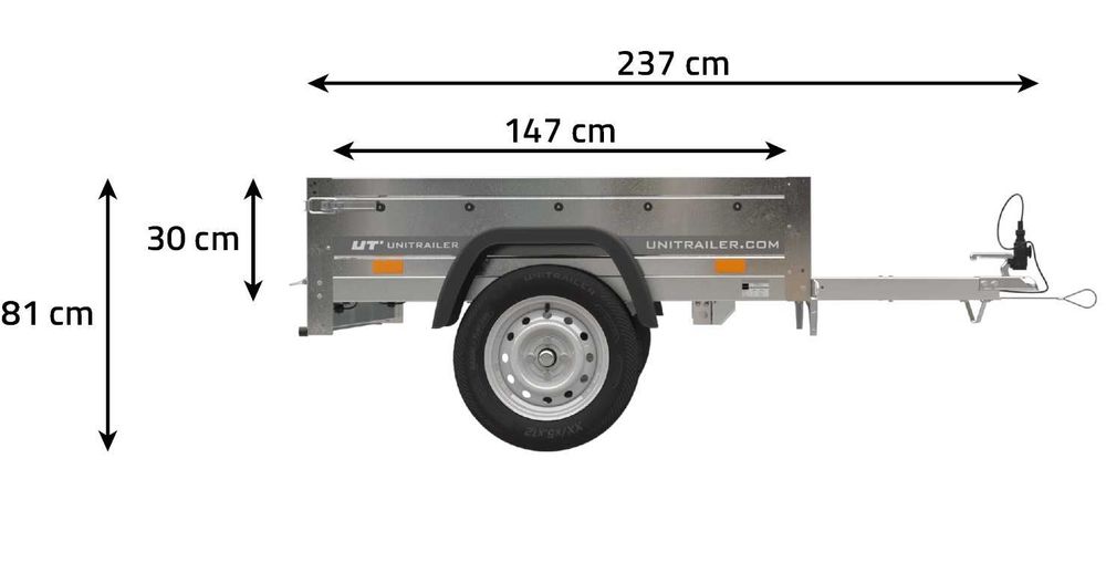 Przyczepka samochodowa 150x106 UNITRAILER GARDEN 150 KIPP