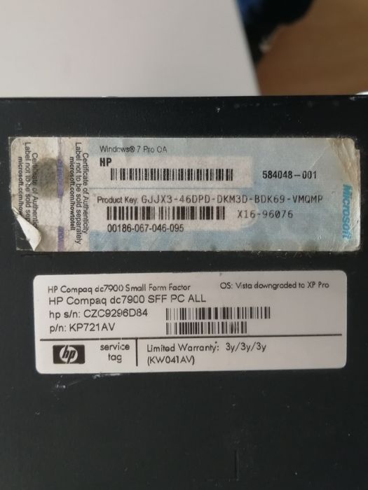 PC HP Compaq CC 9700 para peças