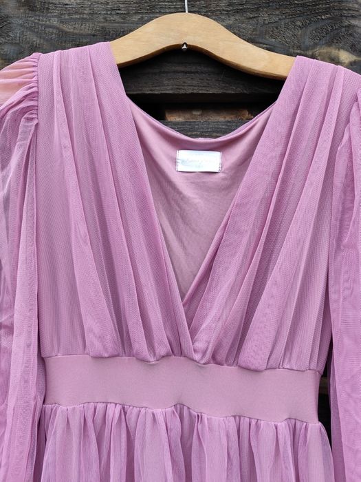 Sukienka do sesji ciążowej-tiulowa, róż