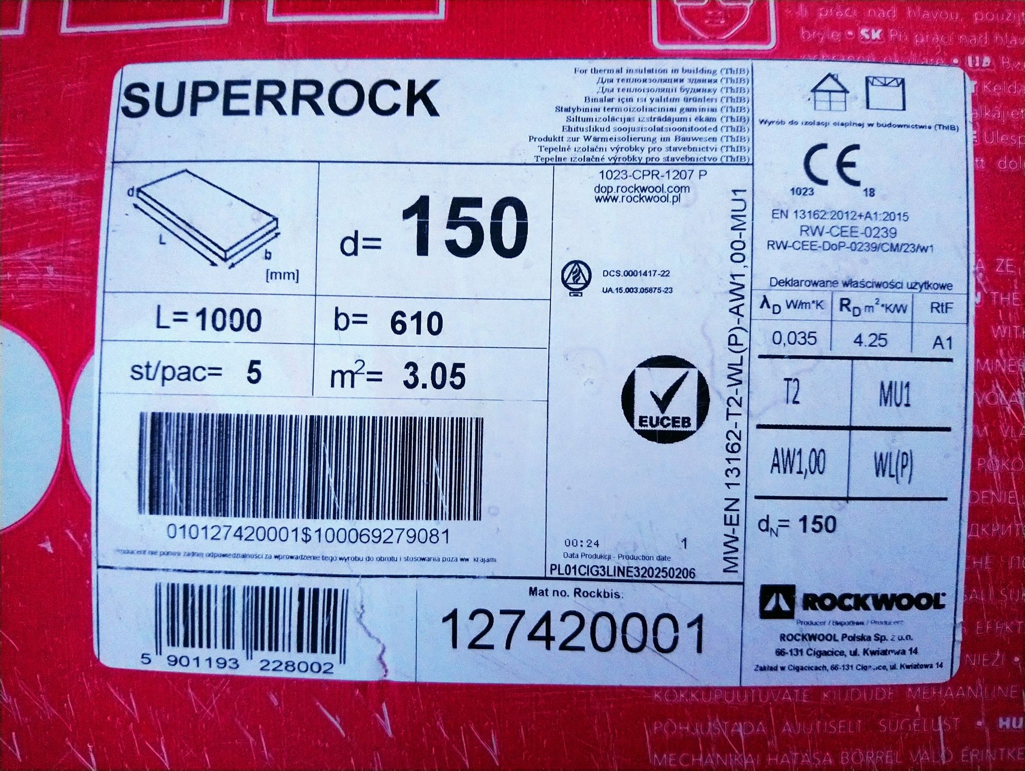 Wełna skalna Rockwool SUPERROCK 150