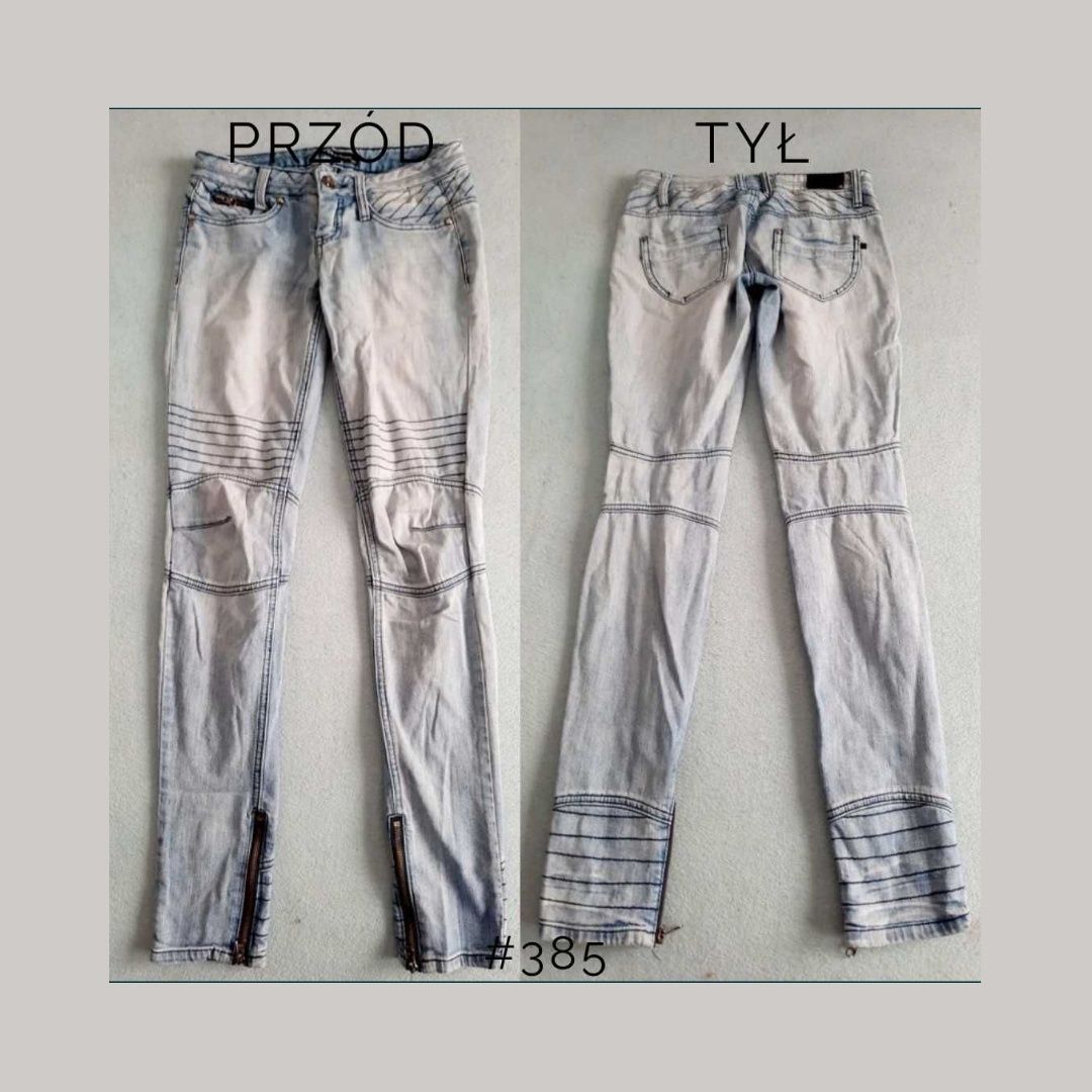 BEZ WAD Spodnie jeansy jeansowe Sister Point S/36 ciekawe detale #385