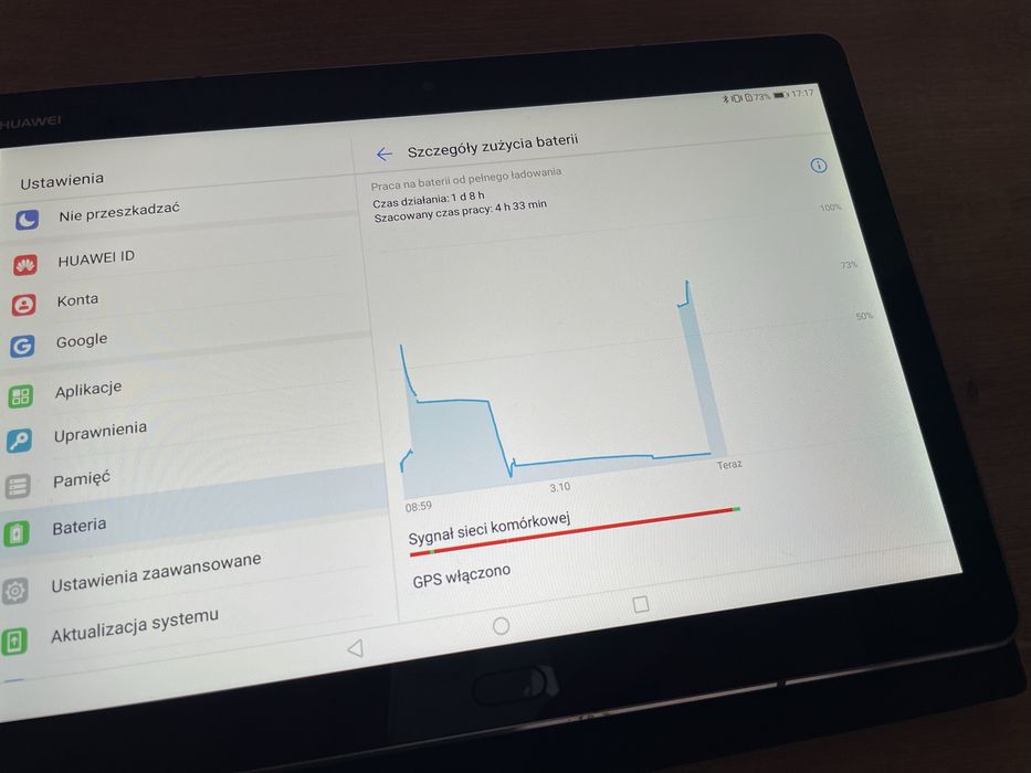 Tablet Huawei MedaPad M3 Lite 10 z etui HAMA i stojakiem - super stan