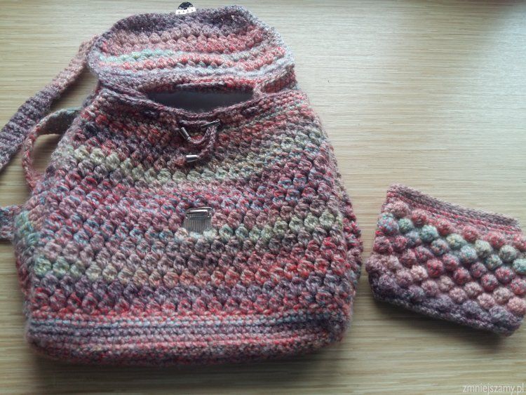 Plecak + portel / kosmetyczka na szydełku