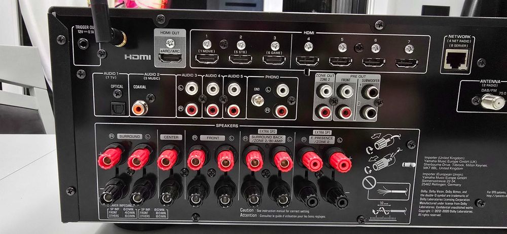 Amplituner YAMAHA RX-V6A Czarny 7.2-kanałowy, 8K, Dolby Atmos, BT...