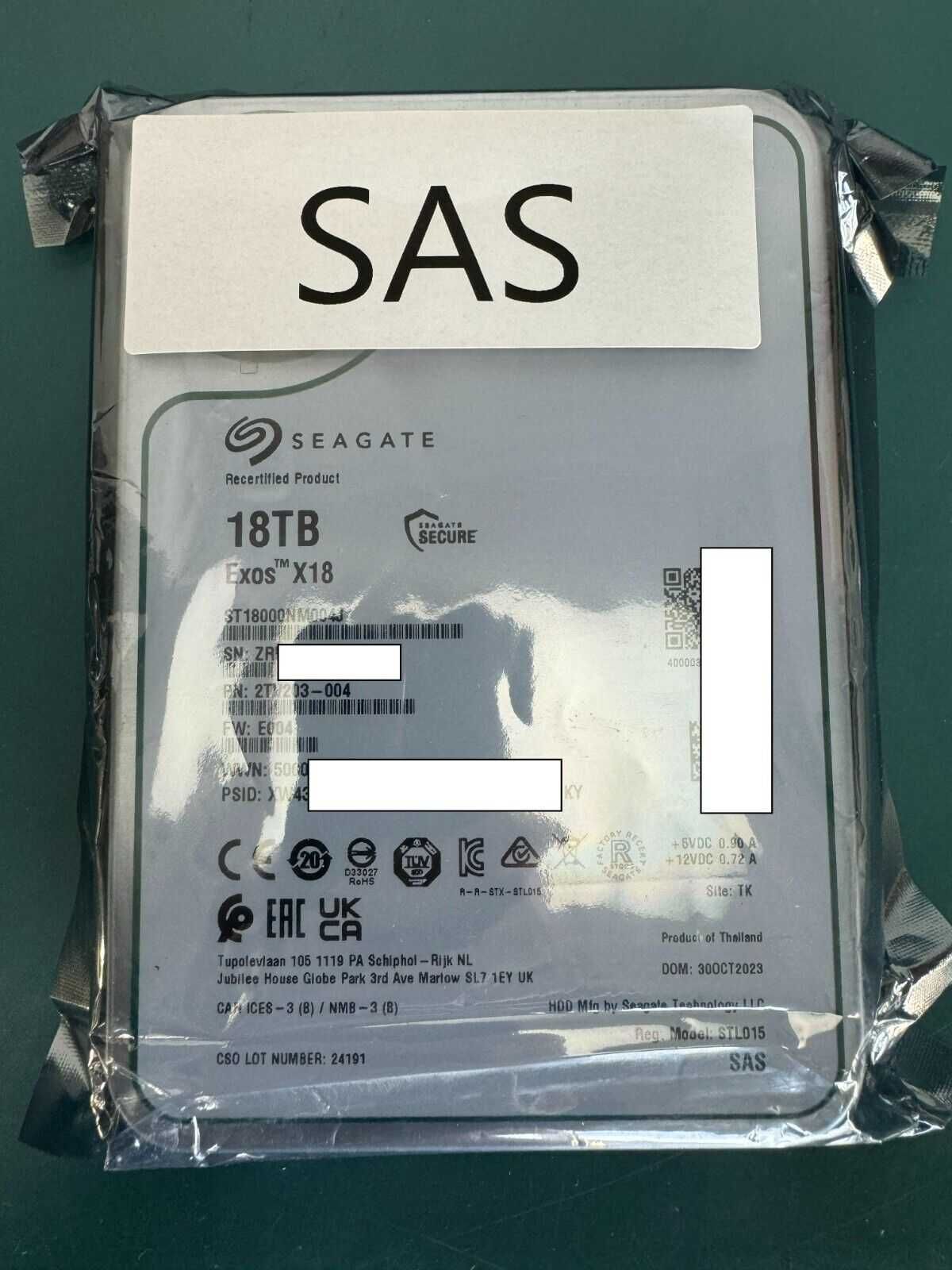 Seagate 18TB SAS