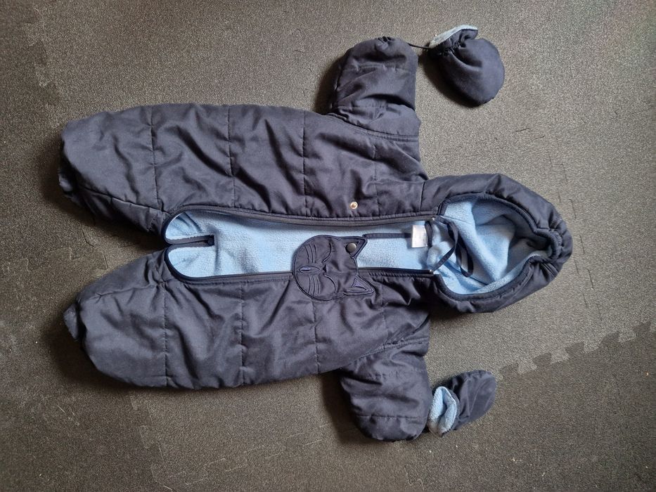 Roz. 62-68 Kombinezon granatowy kot kotek