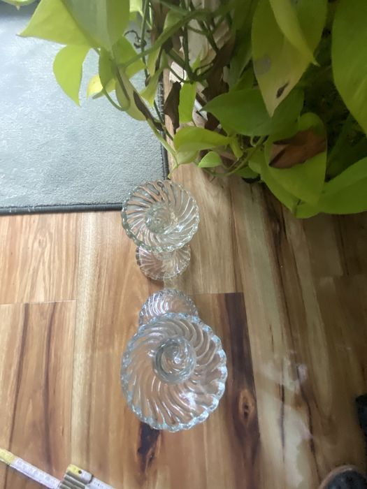 Świeczniki  szklane 2 szt   vintage