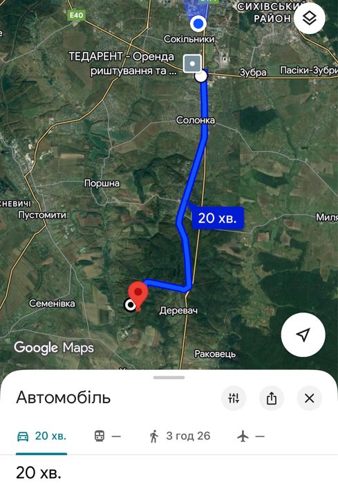 Ділянка біля лісу,Деревач, 15 км Львова