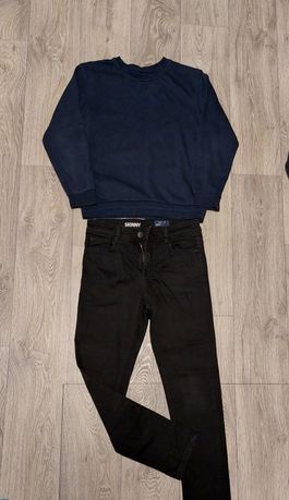джинсы и свитшот .рост 140-152