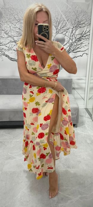 Letnia sukienka kopertowa Mango r. 36