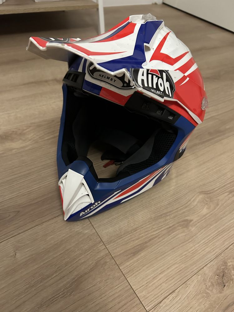 Gogle Motocyklowe Raven Halcon i kask Airoh Cross Enduro