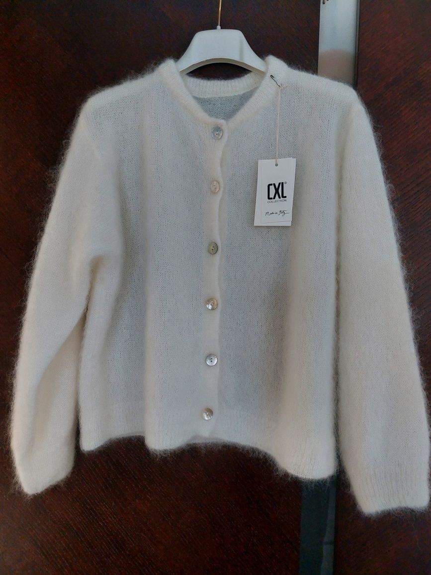 Cxl Redstar sweter/kardigan kid moher śmietankowy