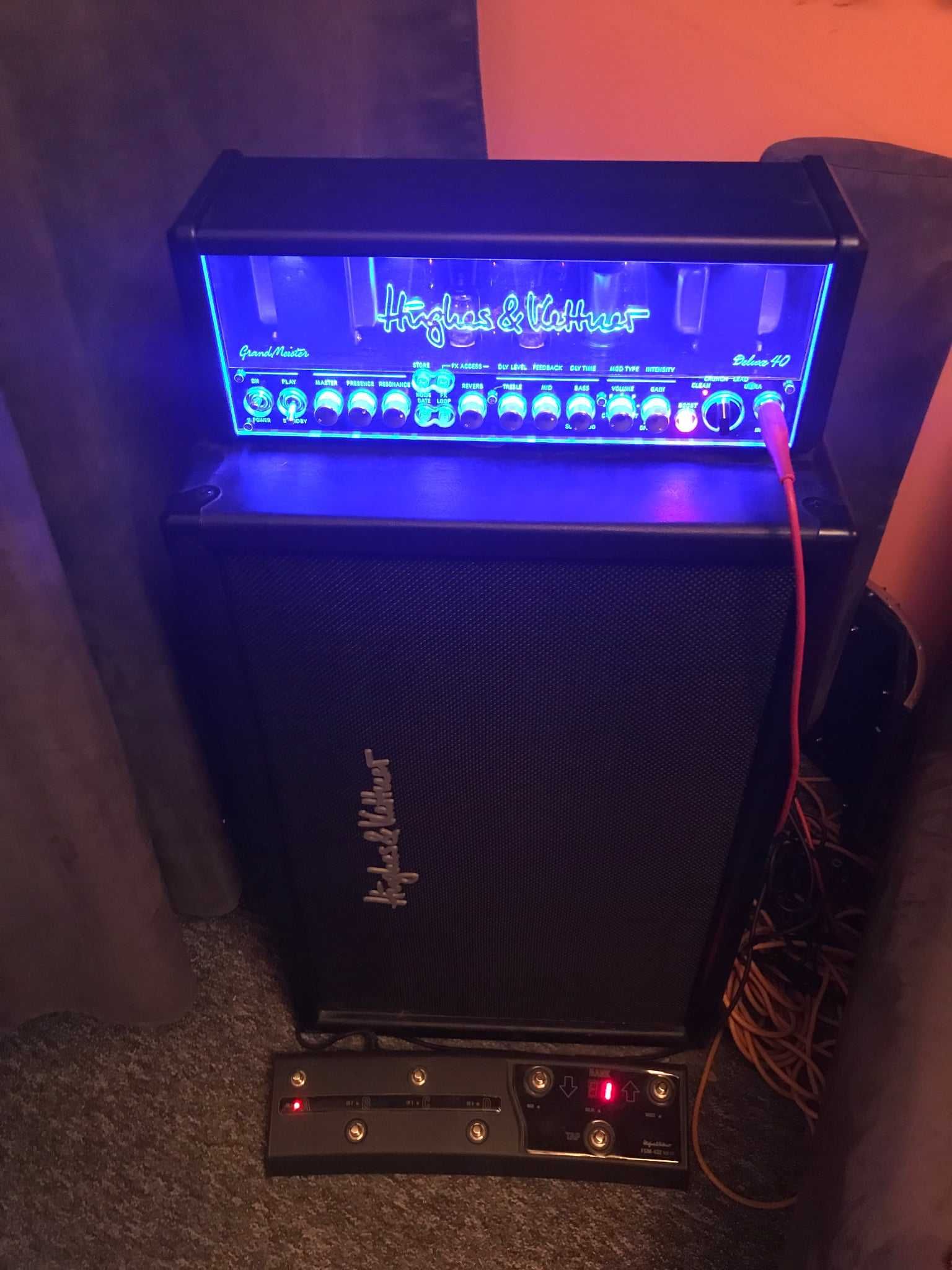 wzmacniacz Hughes&Kettner GrandMeister Deluxe 40 + kolumna + sterown.