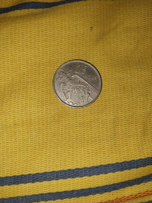 Moeda 25 pesetas 1957 Espanha