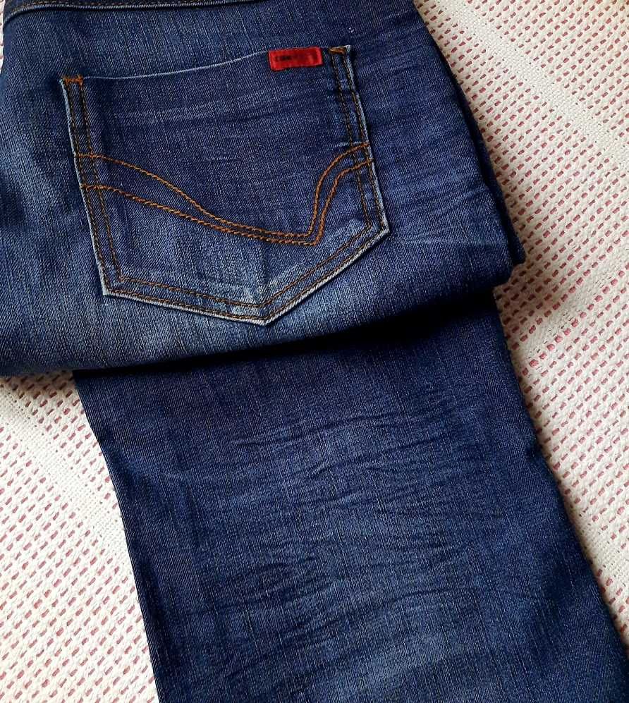 Only j.Nowe Uniseks granatowe proste spodnie jeansowe jeansy W29 L32