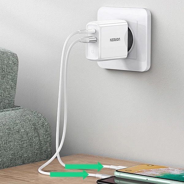 Ugreen szybka ładowarka sieciowa Usb Typ C / Usb 36 W Quick Charge 4.0