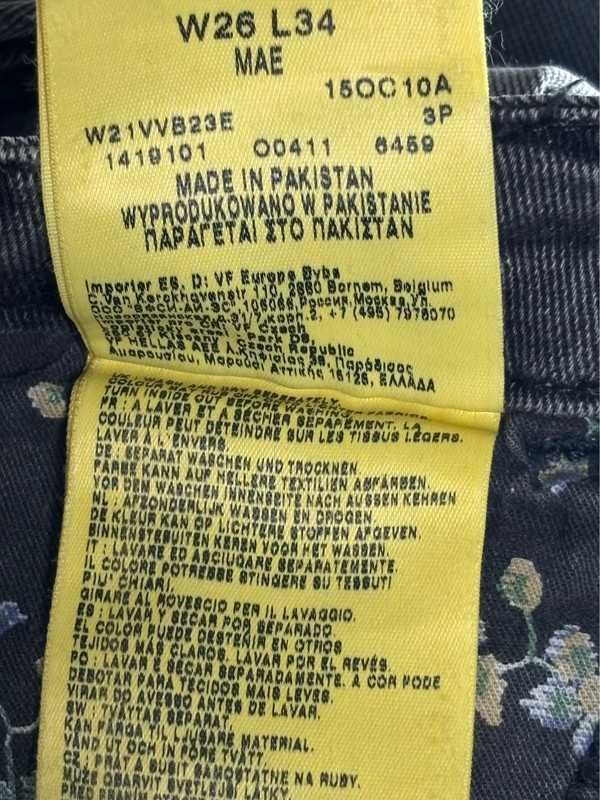 Wrangler MAE W26 L34 Damskie Jeansy Czarne Straight