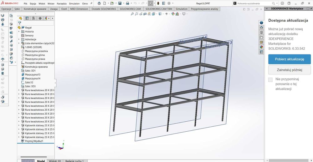 Spawanie na zamówienie, projekt 3D