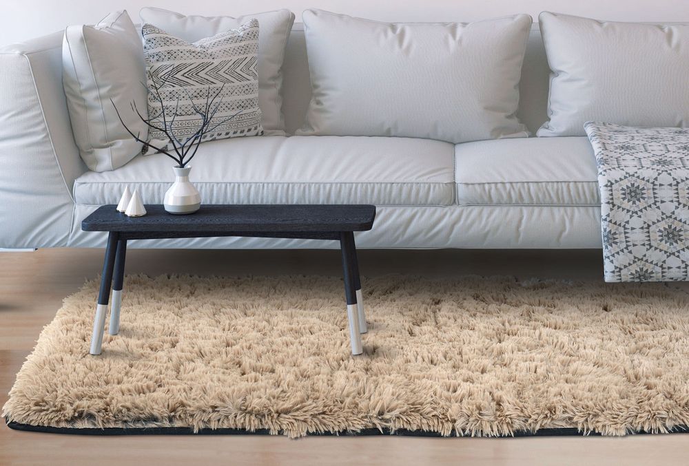Dywan Shaggy Antyslip 80X120 Cm Beżowy