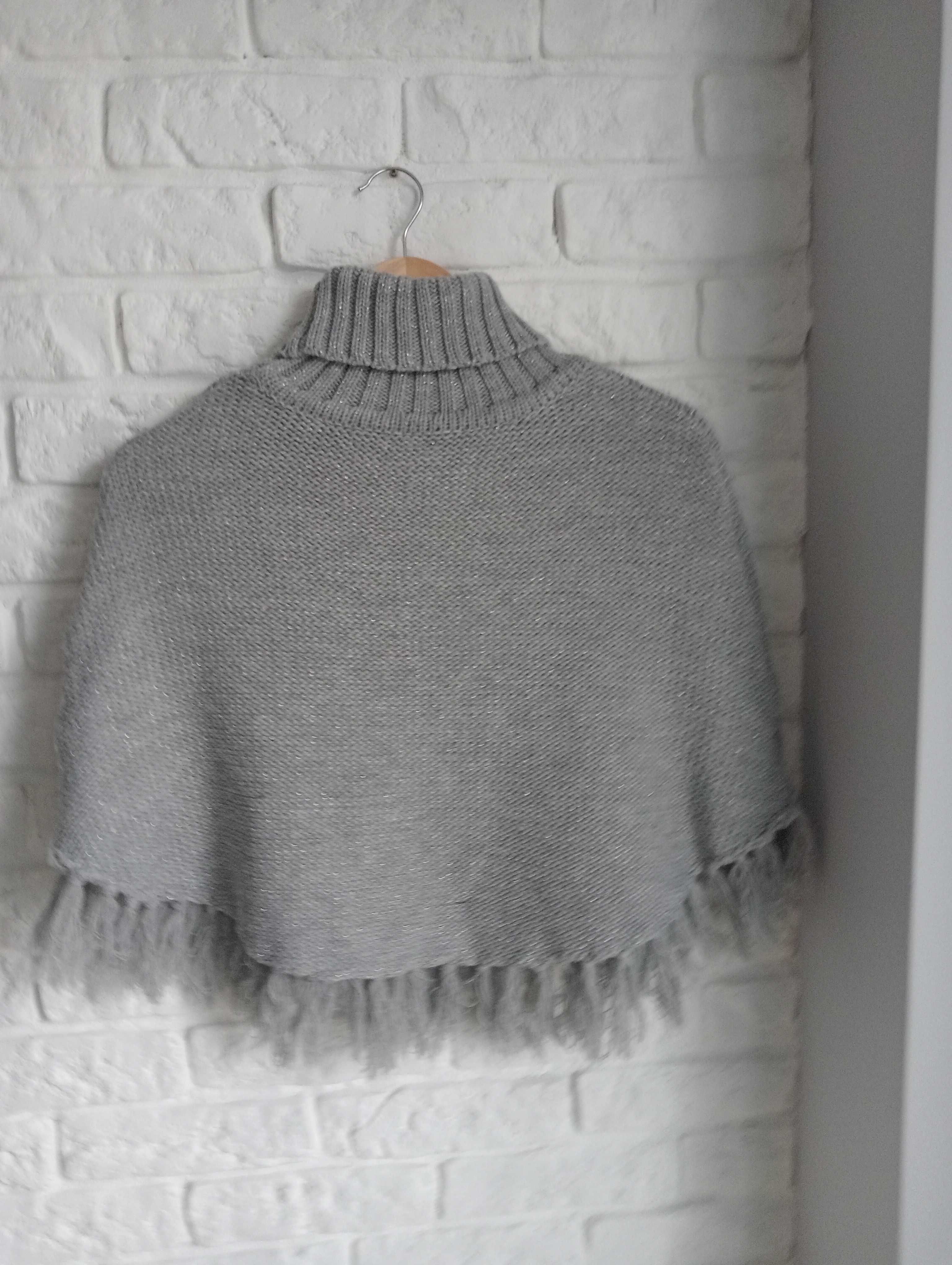 Sweterek narzutka na bluzkę  H&M szara rozmiar S/6/36
