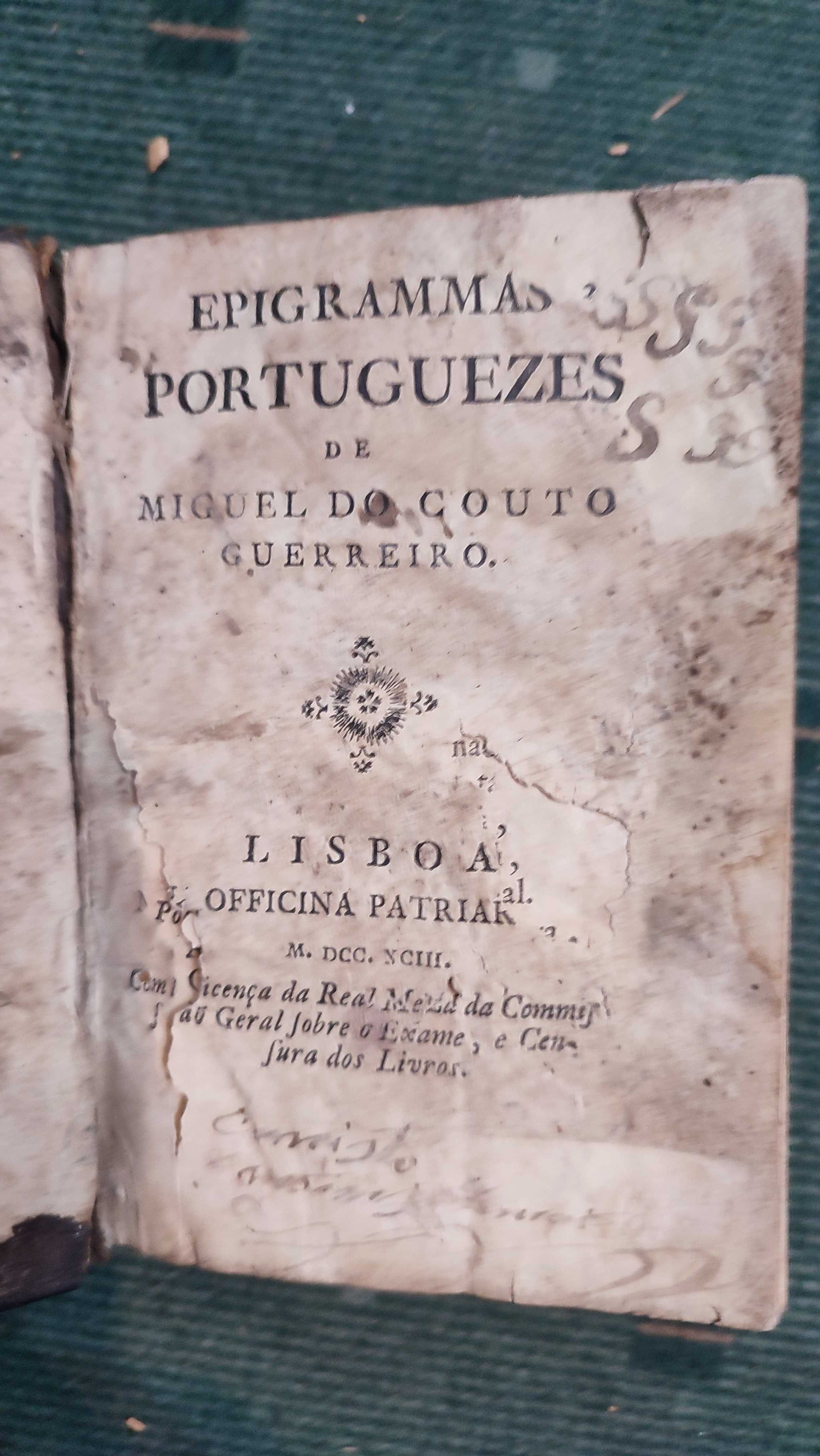 Epigrammas Portuguguezes de Miguel do Couto Guerreiro - 1793