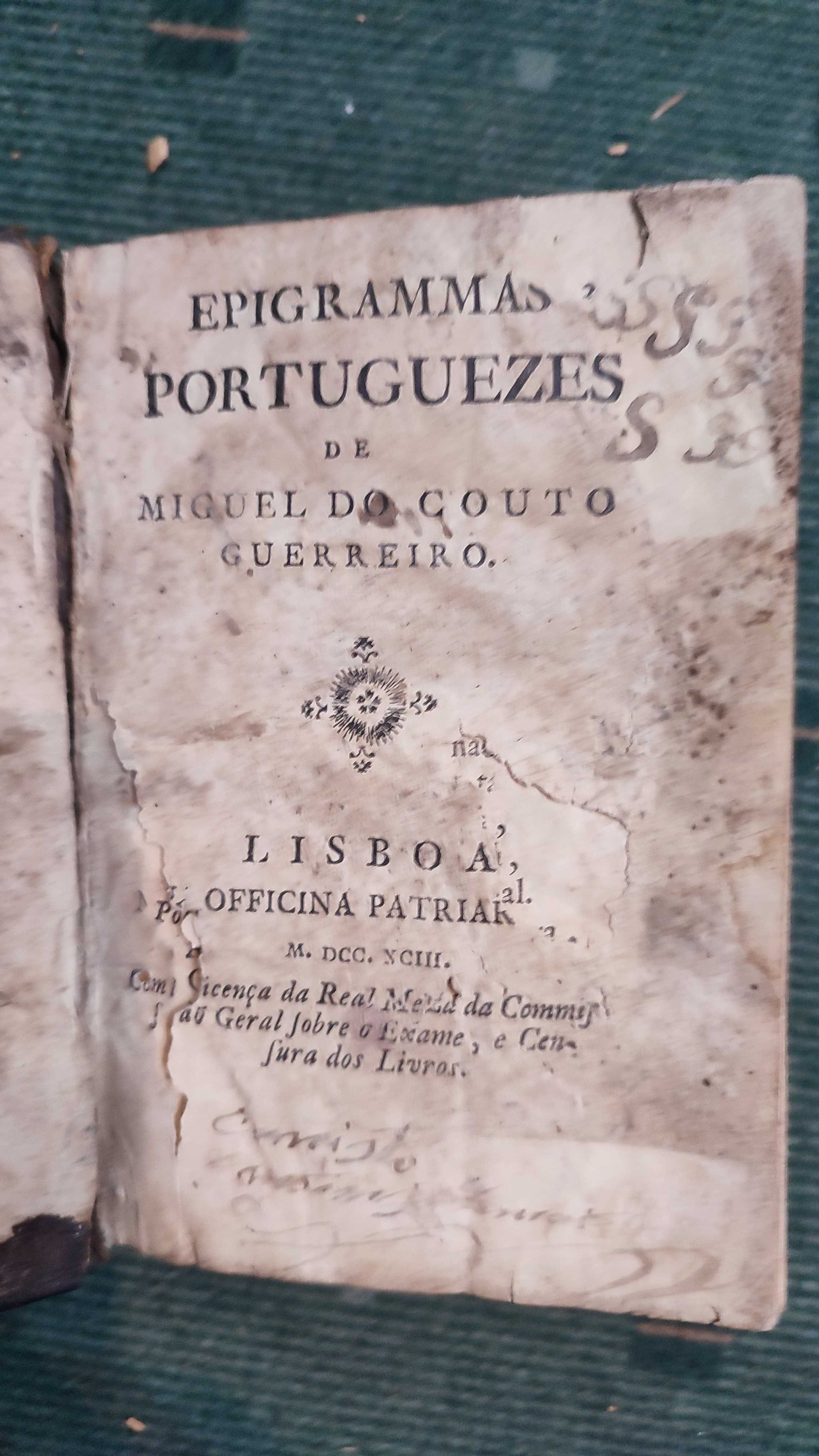 Epigrammas Portuguezes de Miguel do Couto Guerreiro - 1793