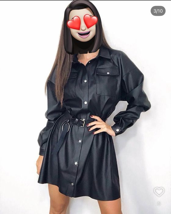 Сукня з еко шкіри