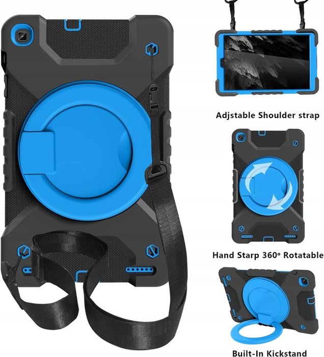 Etui do Galaxy Tab A8 10.5 Cala z Obrotowym Uchwytem Niebieski