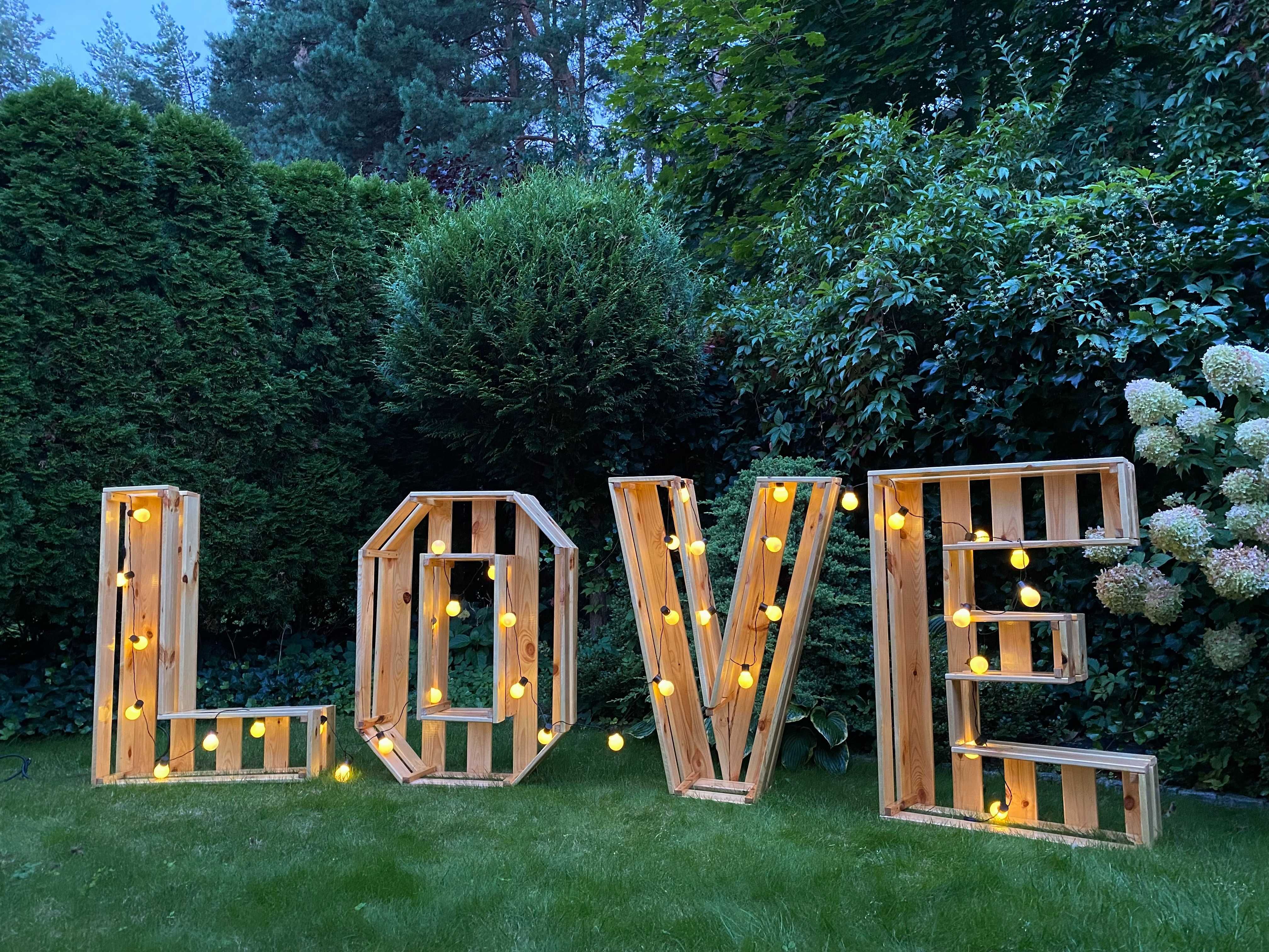 Sprzedam napis litery LOVE drewniany rustykalny boho 120cm ślub wesele