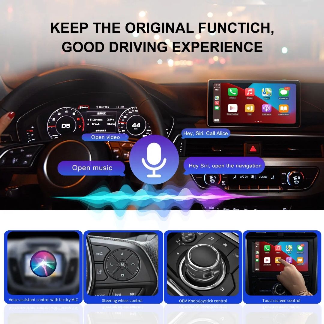 Adaptador Carplay SEM FIOS para Rádios de origem NOVO