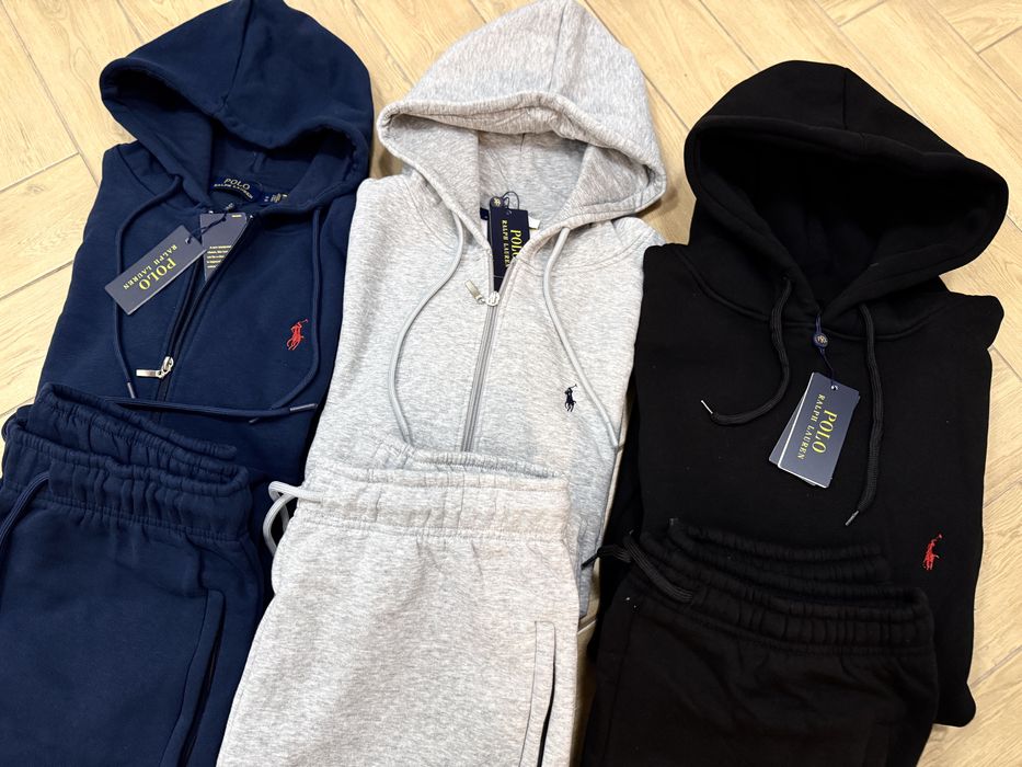 Meski dres ocieplany Ralph Lauren kaptur bawelna bluza spodnie