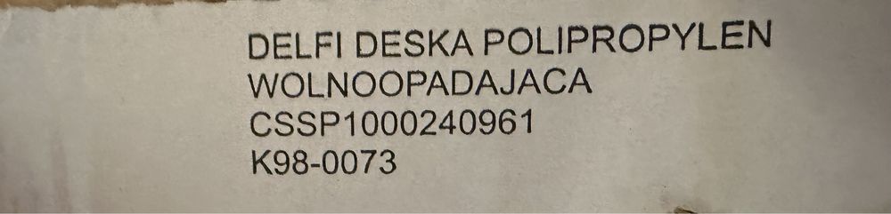 Deska Wc Cersanit Delfi Wolnoopadająca Polipropylen K98-0073