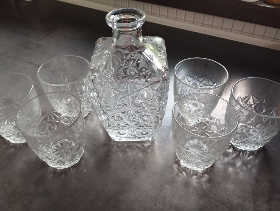 Komplet karafka i szklanki do whiskey. Włoski zestaw. Nowe.