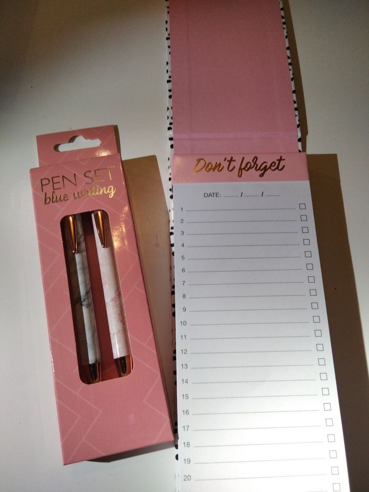 Notatnik TO DO LIST + zestaw 2 długopisów - lista rzeczy do zrobienia