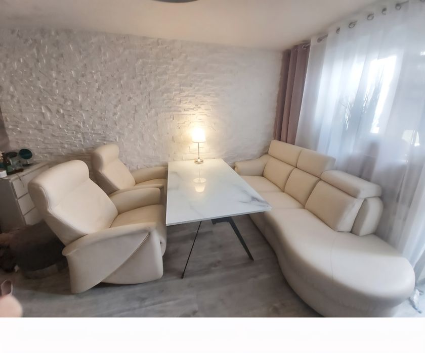 Skóra naturalna 2 fotele i sofa