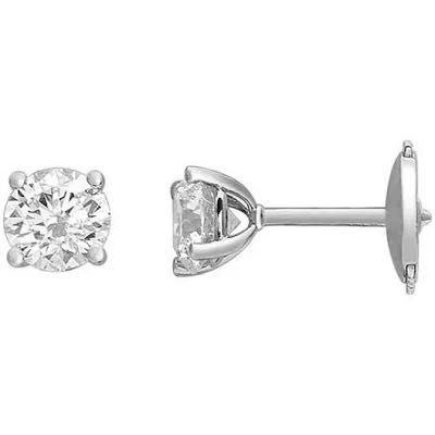 Brincos ouro branco com diamante 0.5cl