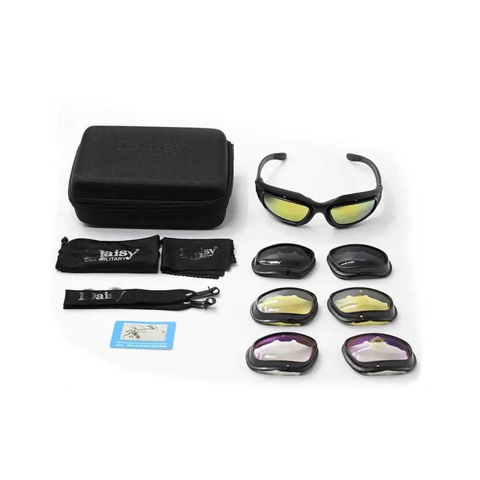 Óculos tácticos 4 Lentes intercambiáveis anti UV polarizados