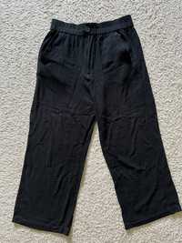 Czarne luźne spodnie na lato lniane stradivarius 38 m