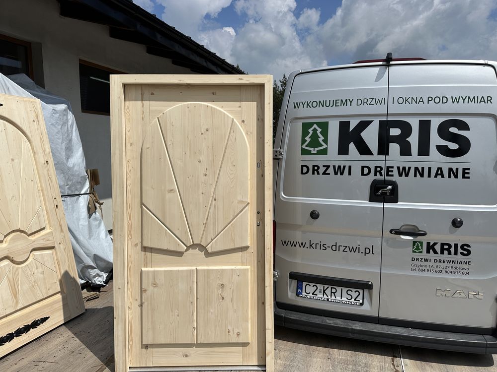 Drzwi zewnętrzne  drewniane góralskie świerkowe Cała Polska